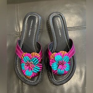 Donald J. Pliner Pink and Blue Floral Sandals